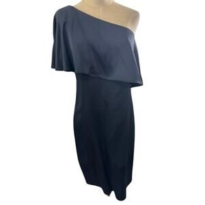 "LAUREN RALPH LAUREN" One Shoulder Cocktail Dress SZ 6 Sexy Club Wedding Elegant